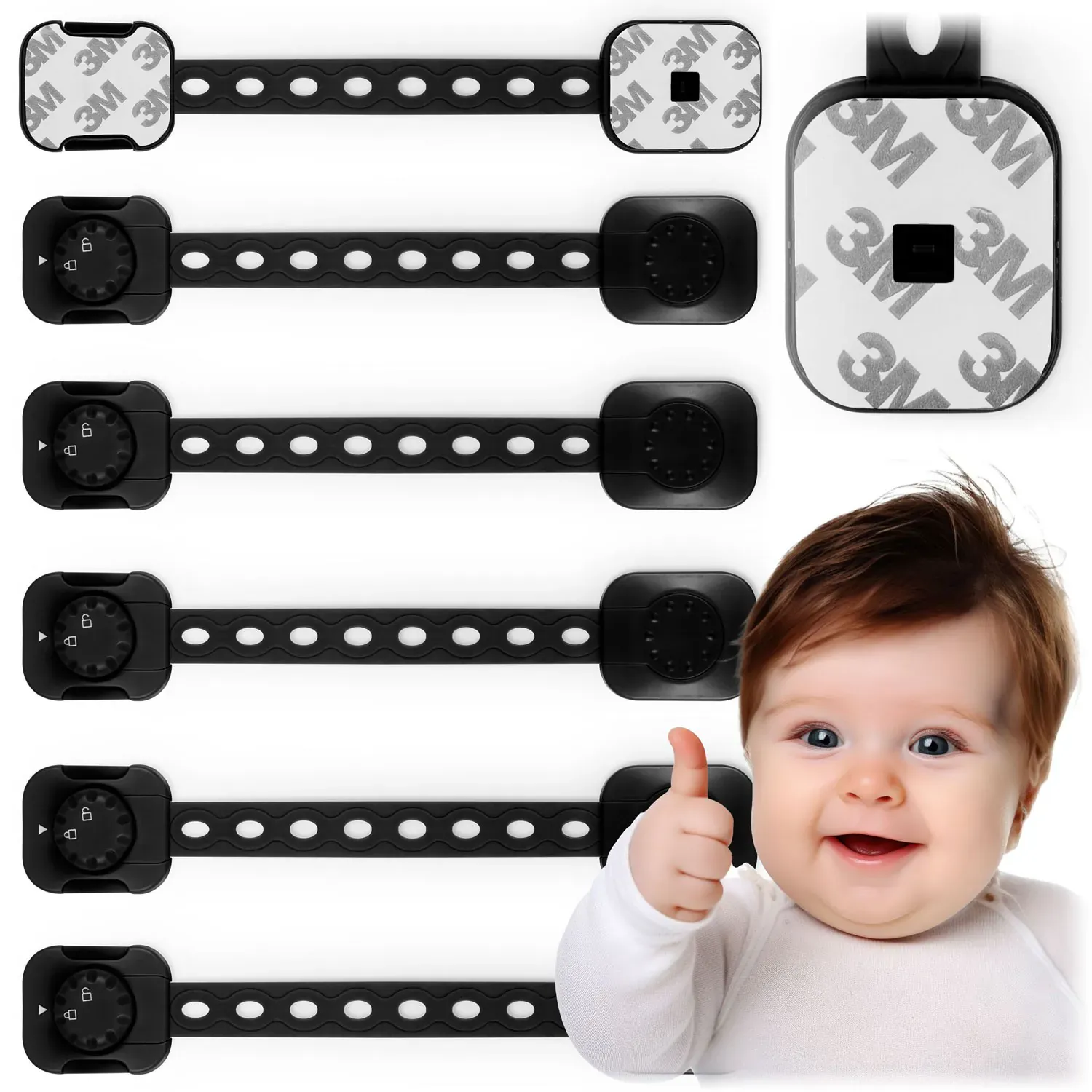 ricokids 798202 brava za otvaranje ormarića, 6 kom, crna - slika 2