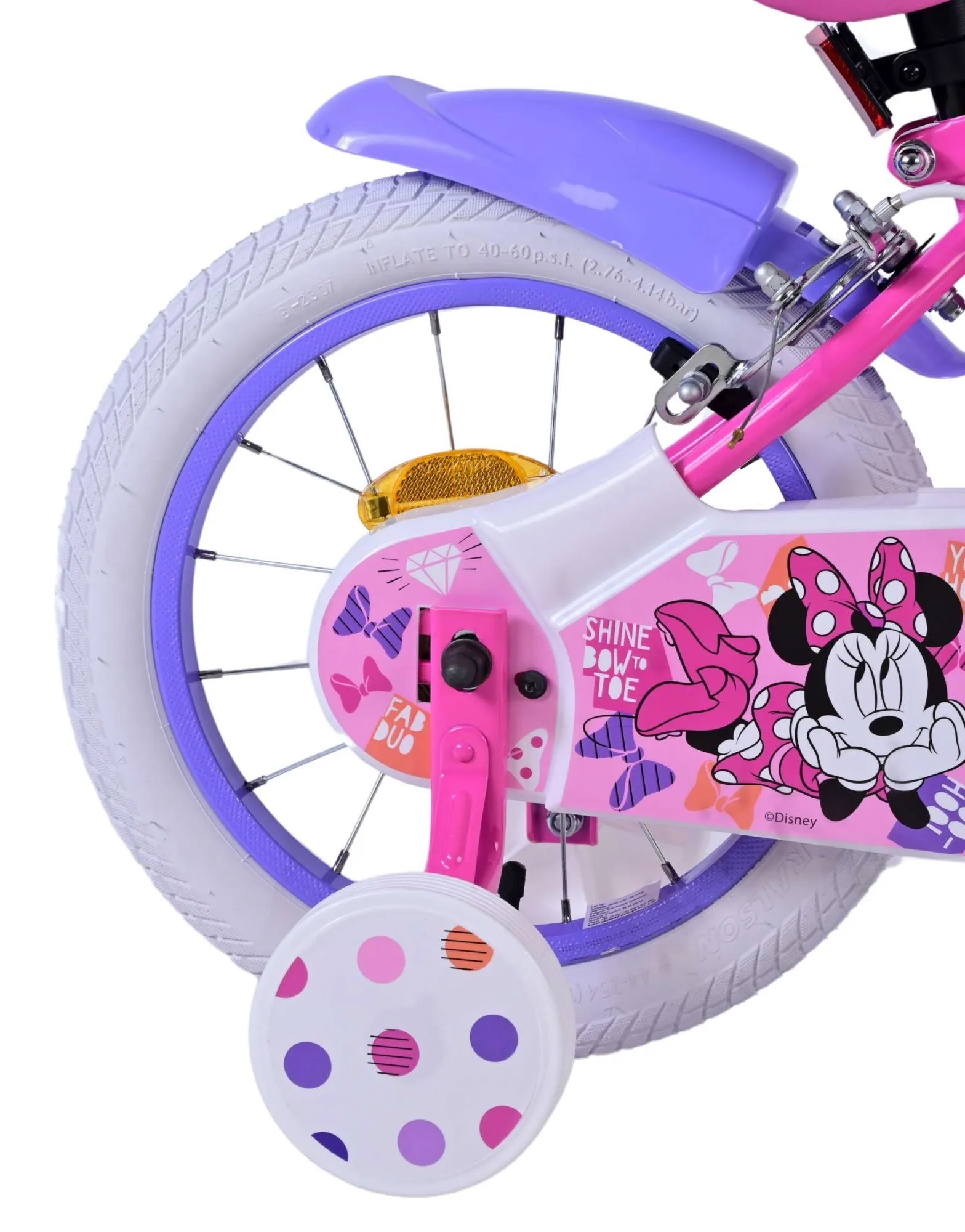 volare dječji bicikl minnie kids 14" s dvije ručne kočnice - slika 4