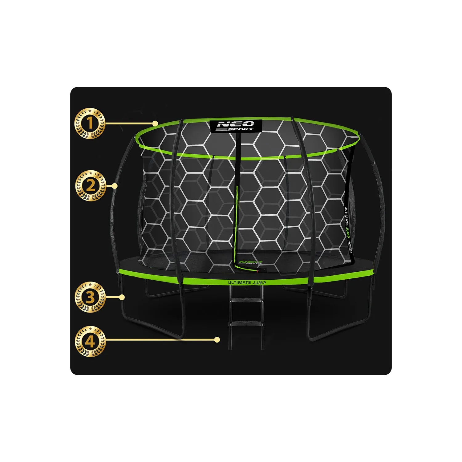 neo-sport profilirani vrtni trampolin 435 cm (14 ft) s unutarnjom mrežom - slika 6