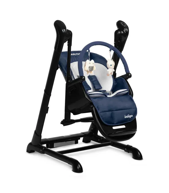 indigo black hranljiva stolica + ljuljačka plava - slika 4