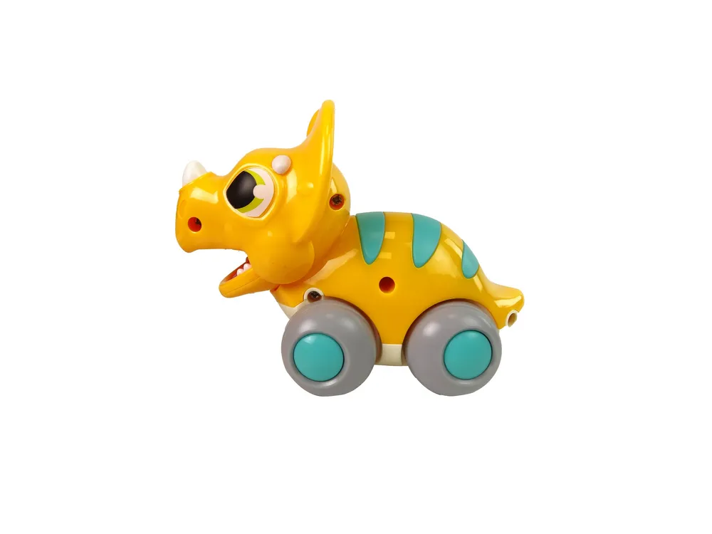 žuta figurica dinosaura na kotačima - slika 4