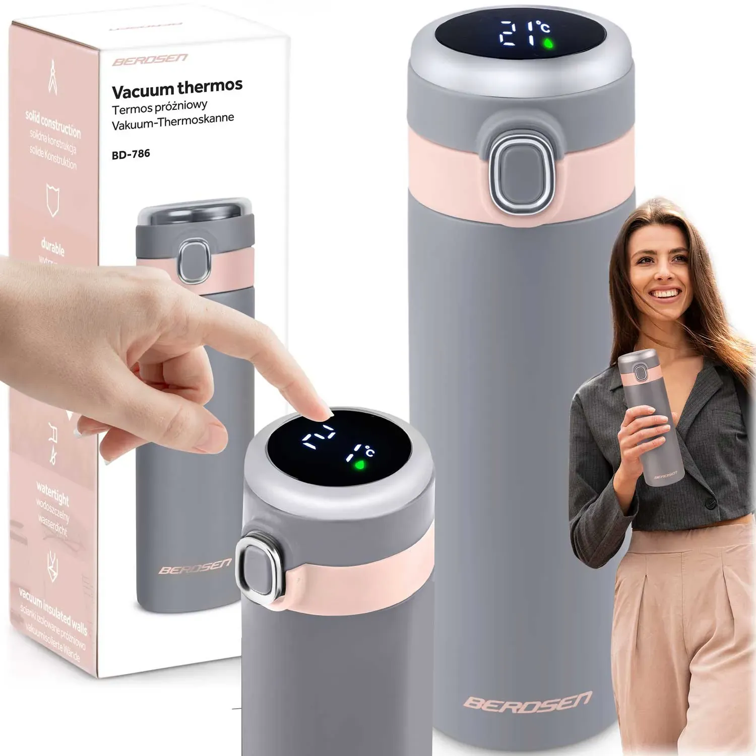 Vakuumska termosica 450 ml BD-786 siva - Pribislavec