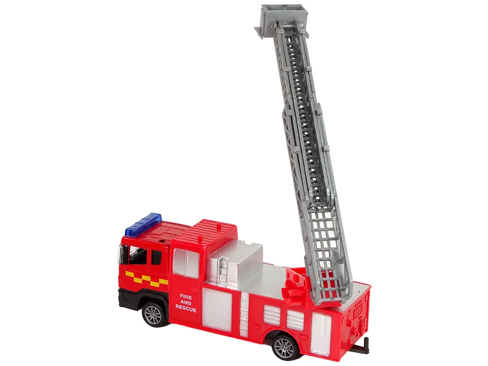 set vatrogasnih vozila s prikolicom i motornim čamcem crveni - slika 5
