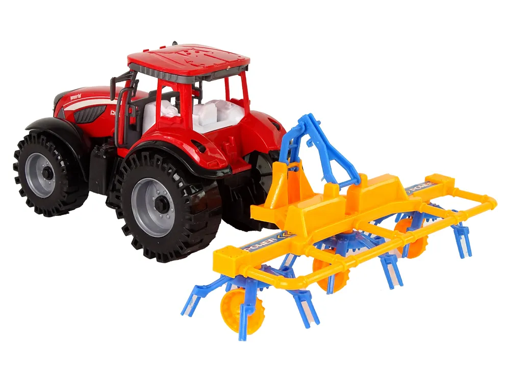 crveni traktor s grabljama - slika 4