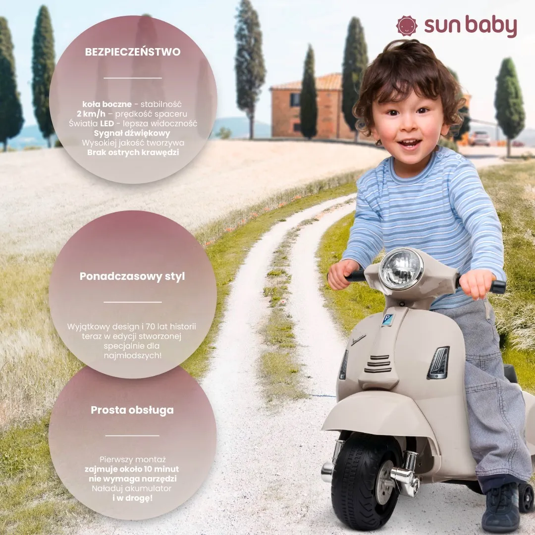 skuter vespa na akumulator - bijeli - slika 5