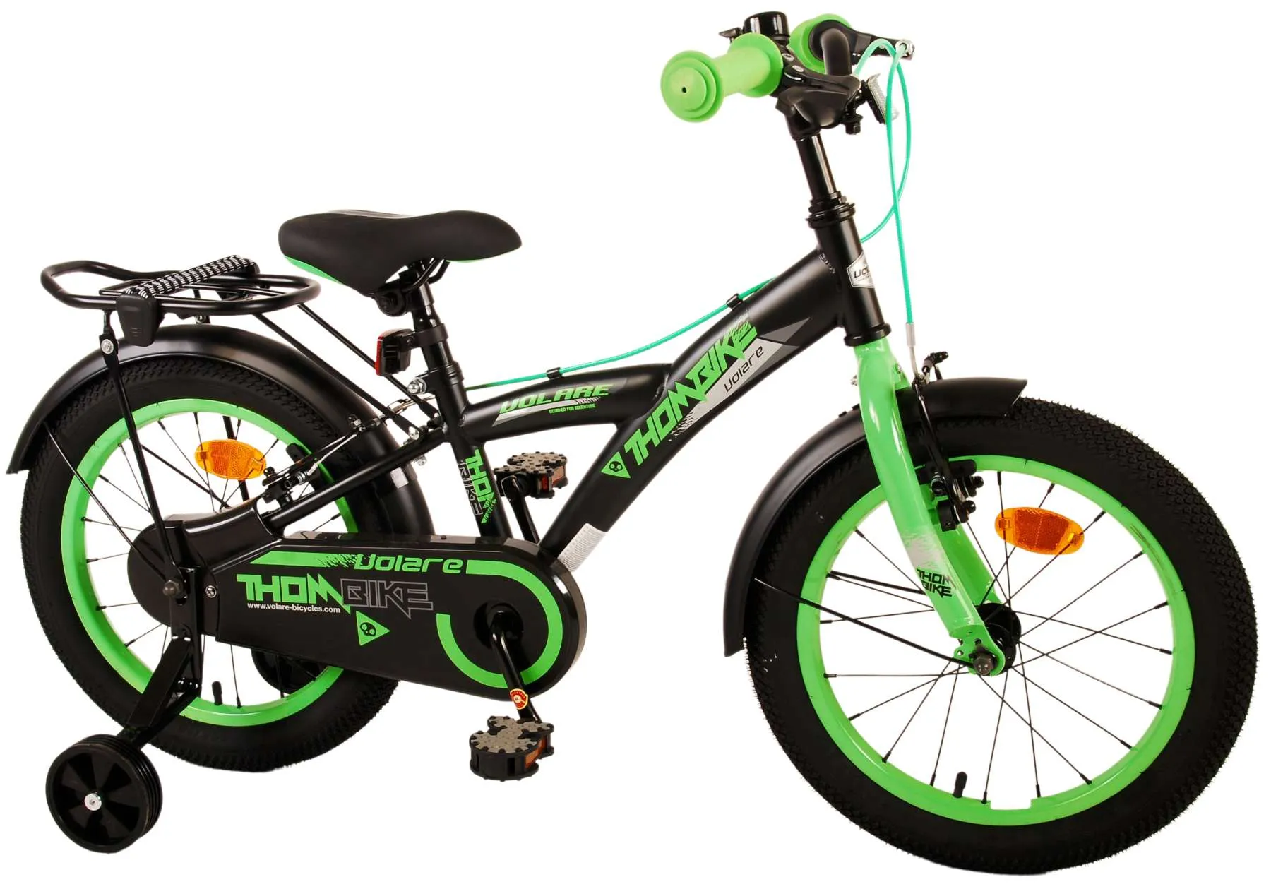 dječji bicikl volare thombike 16" s dvije ručne kočnice crno-zeleni - slika 3