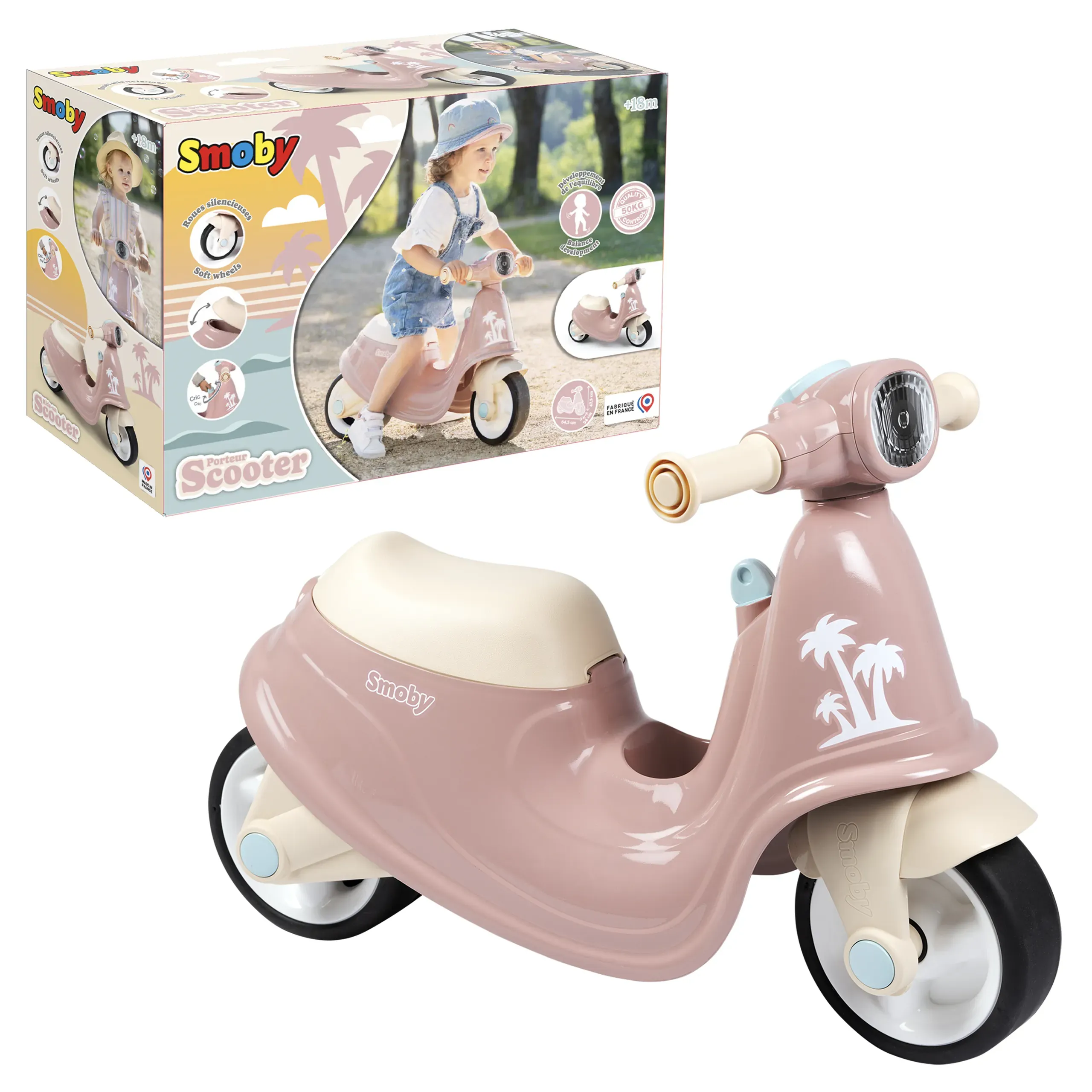 smoby skuter guralica 4 u 1 ružičasta - slika 2