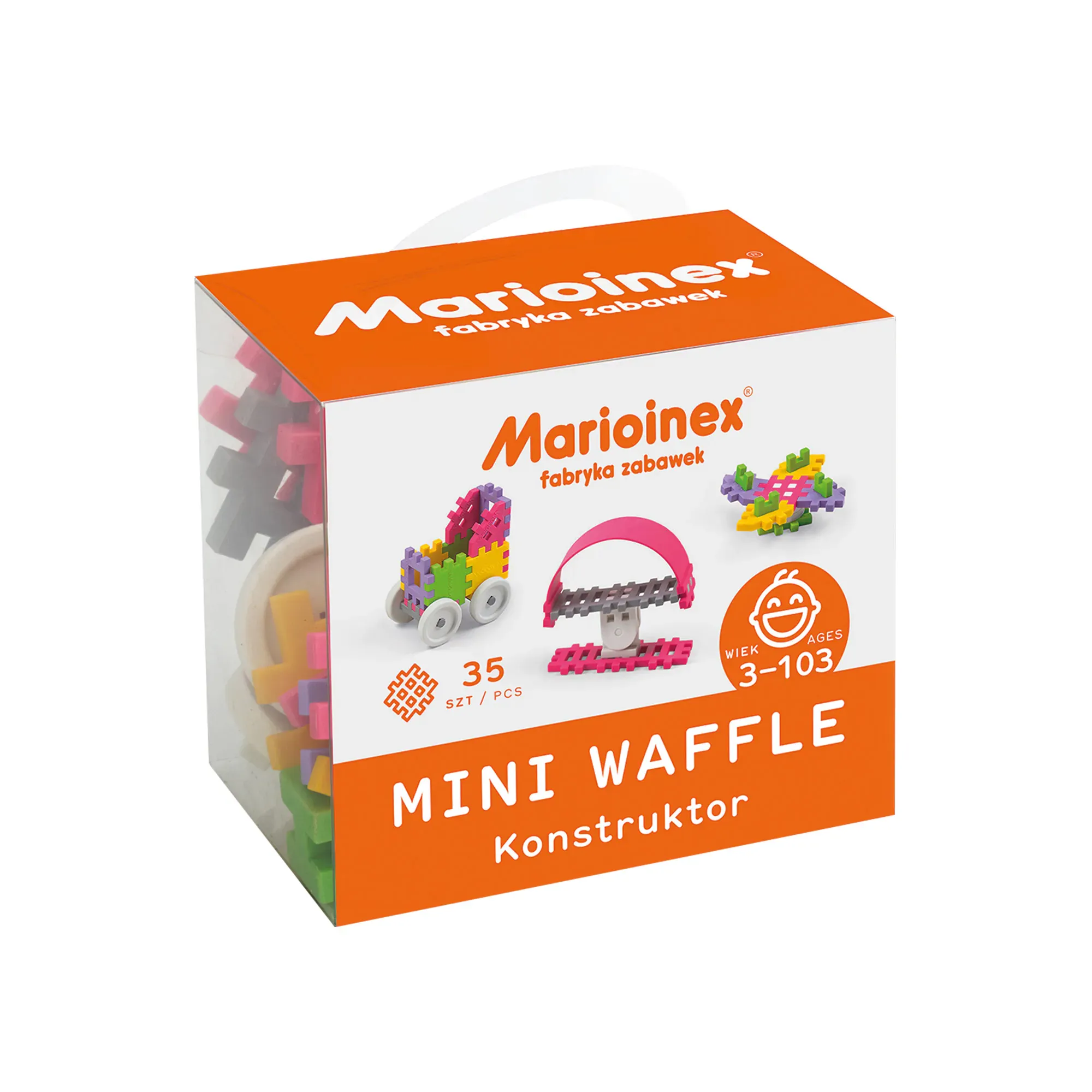 marioinex set waffle kockica konstruktor rozi 35kom. - slika 2