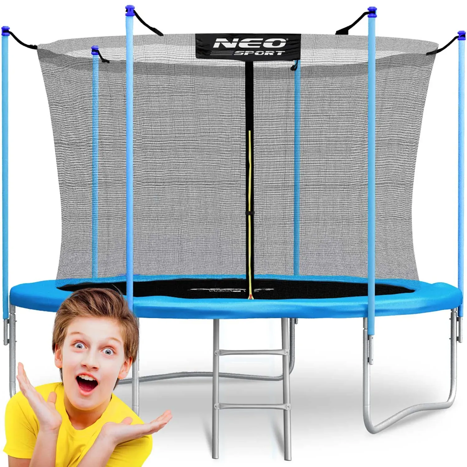 vrtni trampolin 6ft/183cm s unutarnjom mrežom i neo-sportskim ljestvama - slika 2