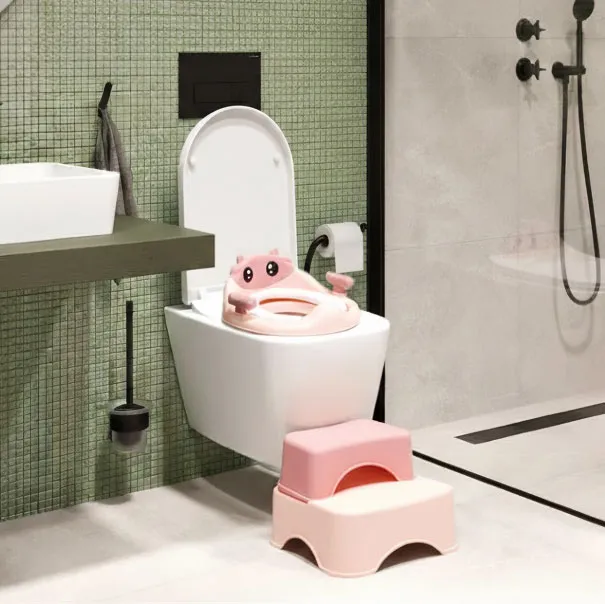 ecotoys sjedalo za toalet s ljestvicama i platformom za djecu – roza - slika 4