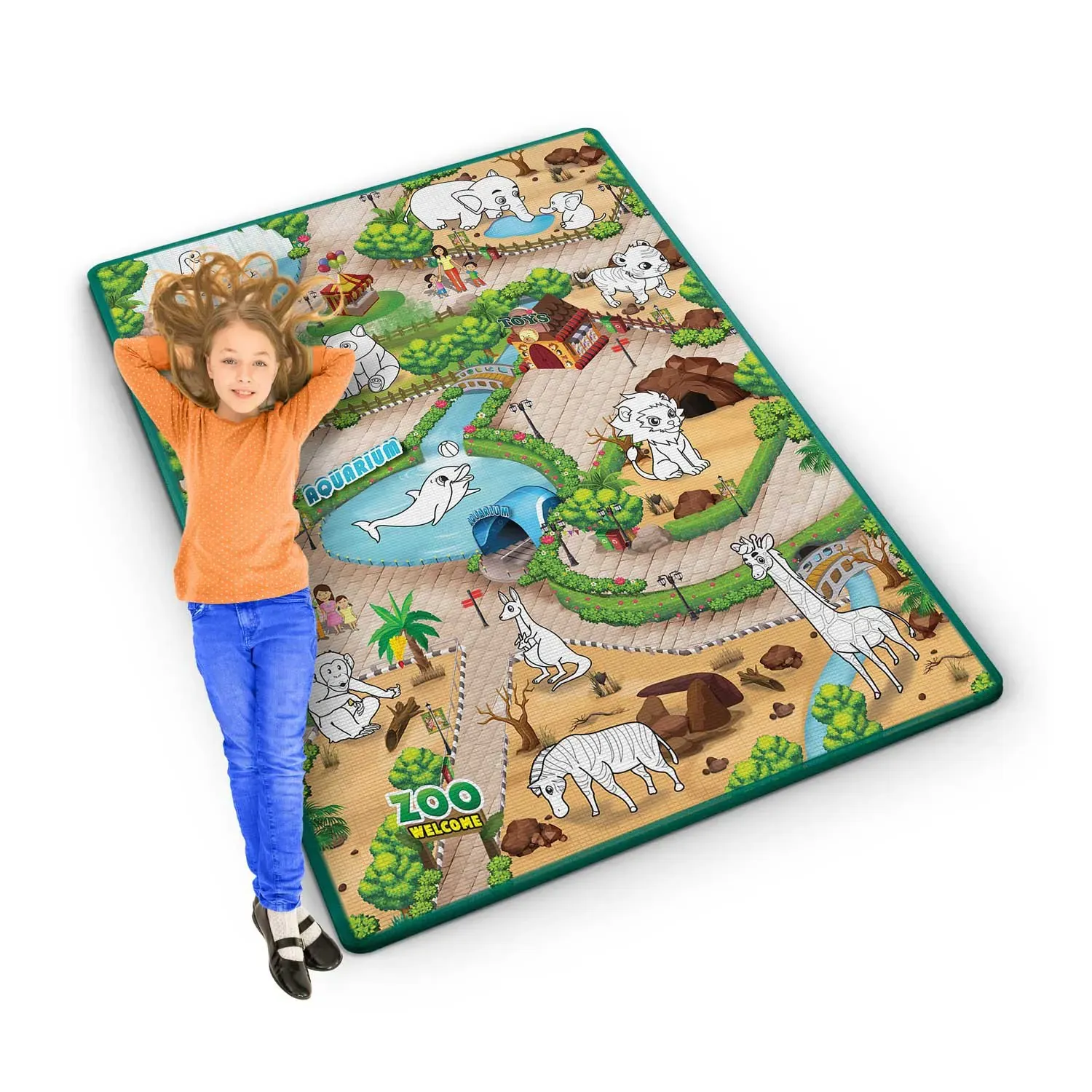 ricokids model rk-344 xxl podloga za bojanje + flomasteri gratis 120 x 90 x 0,3 cm - slika 2