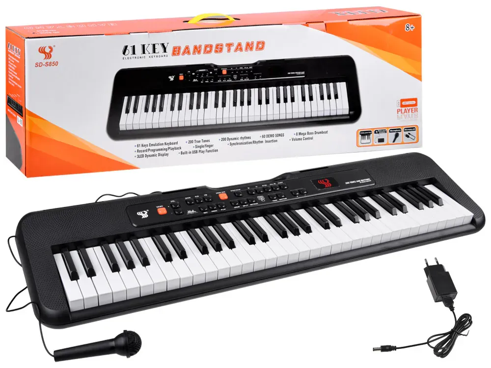 veliki multifunkcionalni sintisajzer s mikrofonom s850 - slika 2