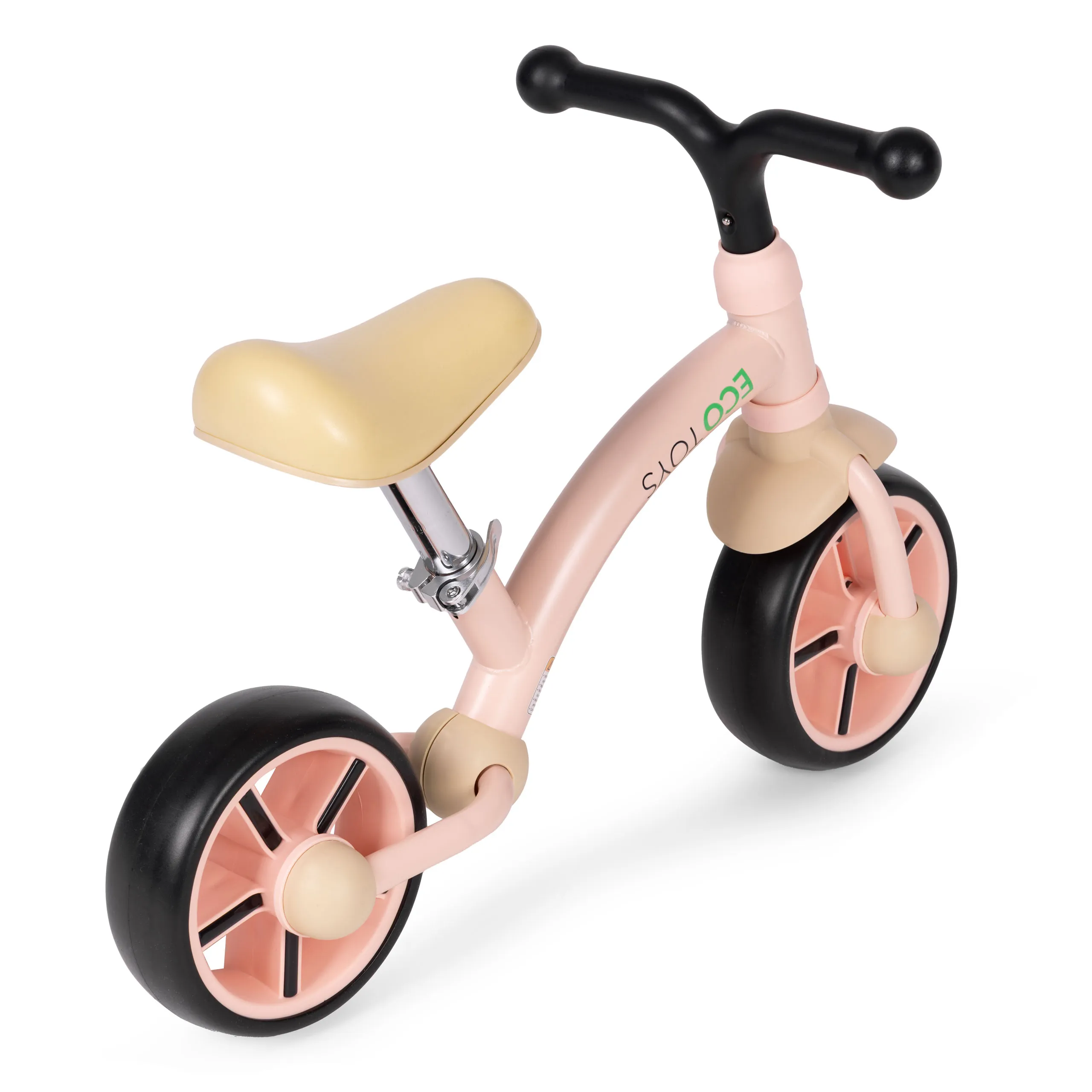 ecotoys balansni bicikl za djecu – eva kotači, podesivo sjedalo, rozi - slika 6