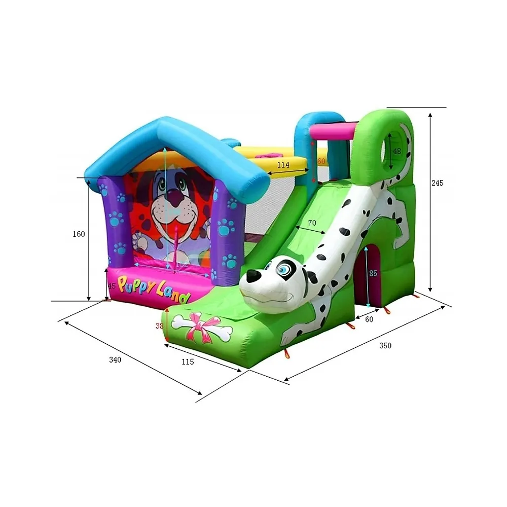 happy hop puppy land dog dvorac na napuhavanje s toboganom - slika 12