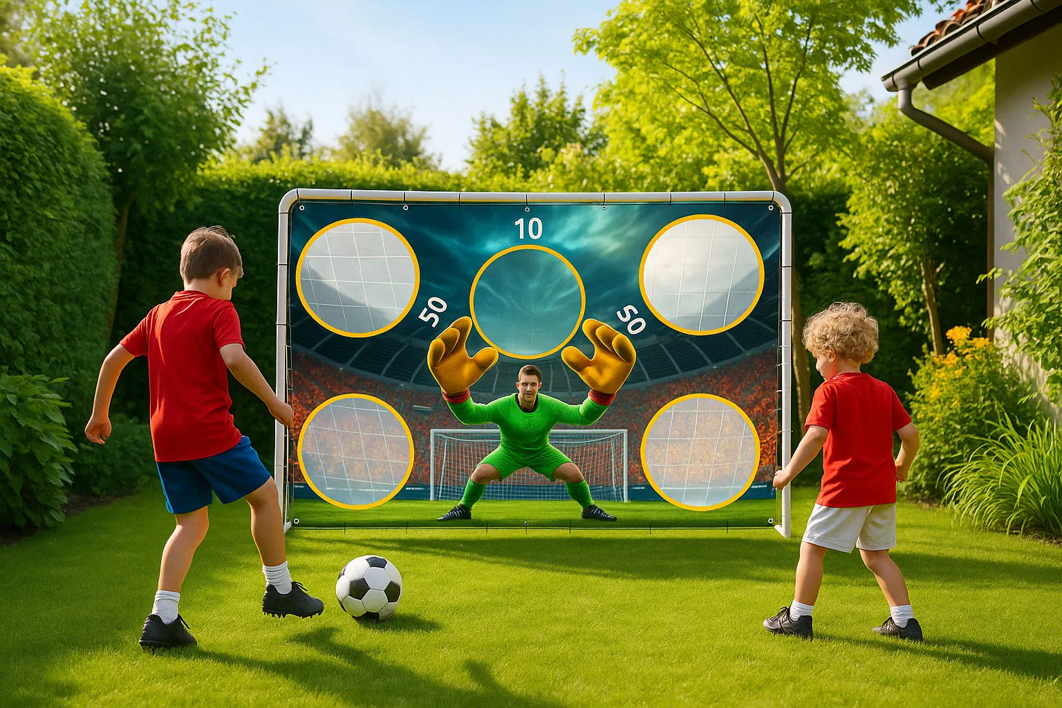 multigarden nogometni gol za trening s platnom za ciljanje – 180 × 122 cm - slika 9