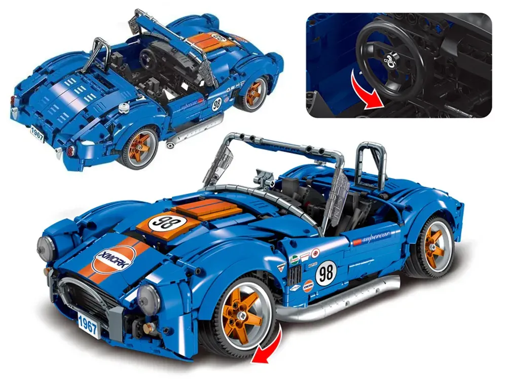 tehnički blokovi, 1816 komada, sportski auto cobra-427 - slika 8