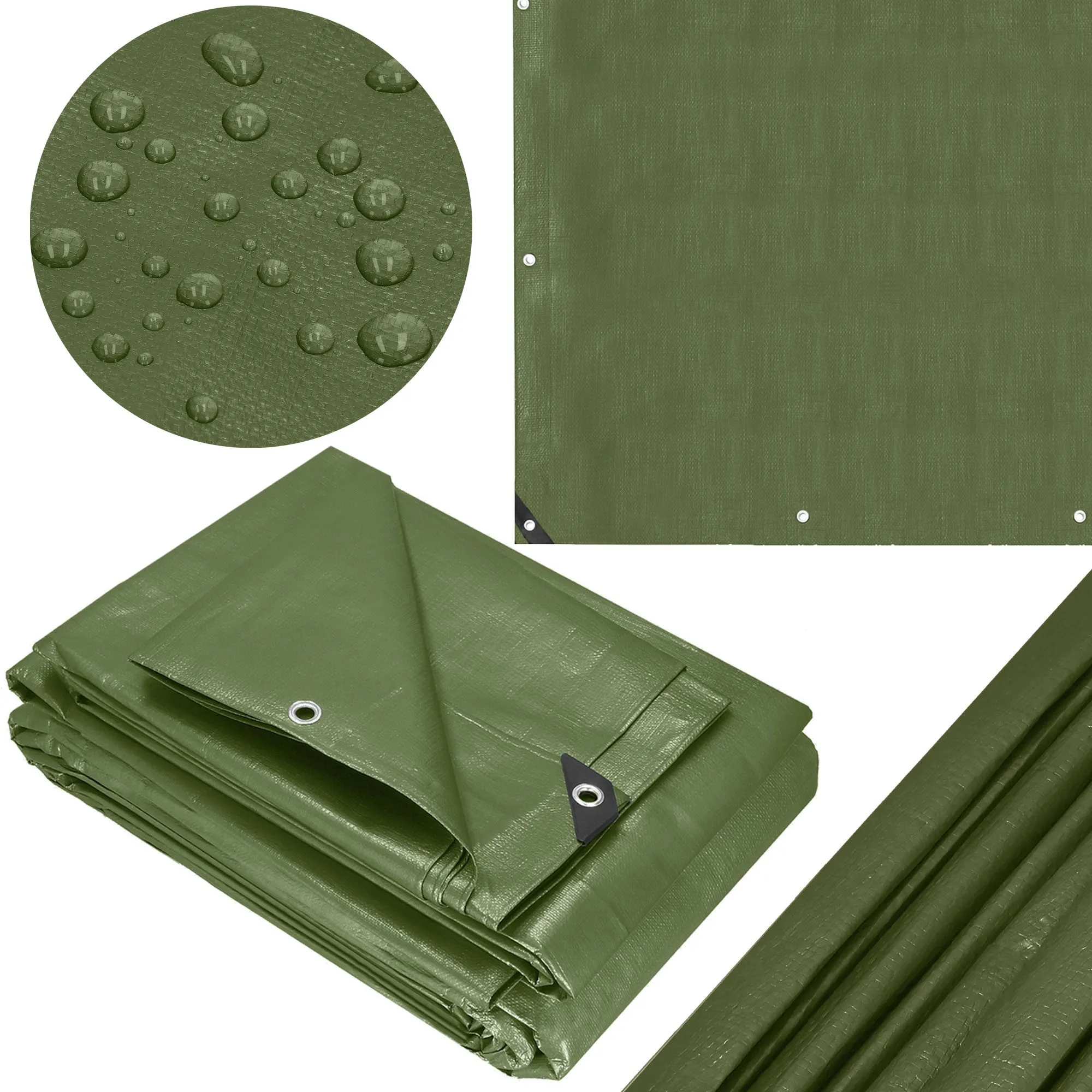 cerada 5 x 8 m tamnozelena srebrna - slika 4