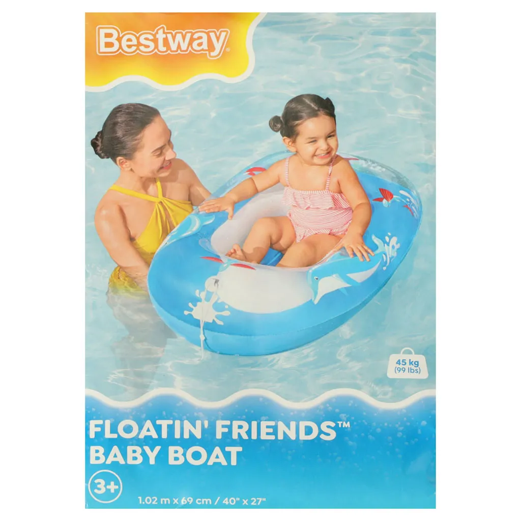 bestway dječji čamac na napuhavanje 34037 - plavi dupini - slika 11
