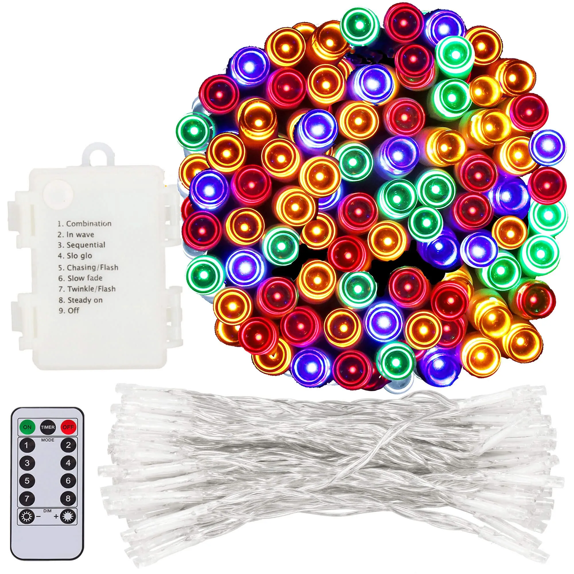 led lampice na baterije – 100 lampica višebojne - slika 10