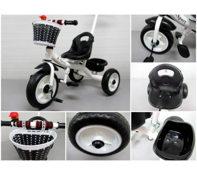 tricikl t8 bijeli i crni eva kotači push bike - slika 7