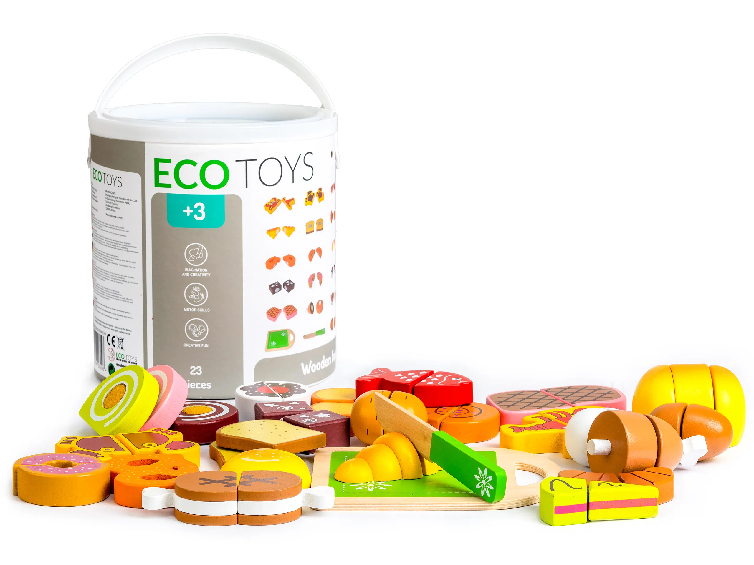 ecotoys drvena hrana za rezanje 23 komada - slika 4