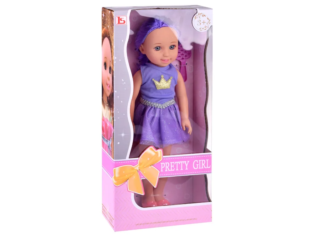 lutka ljubičasta princeza s četkom za kosu 38cm - slika 8