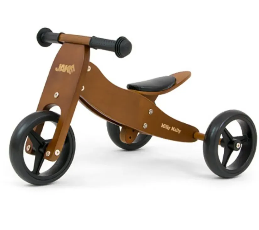 milly mally dječji bicikl bez pedala 2u1 jake smeđi - slika 2