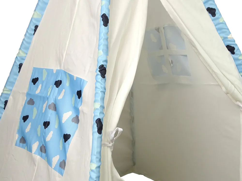 indijanski šator teepee - vodootporan s oblacima - slika 5