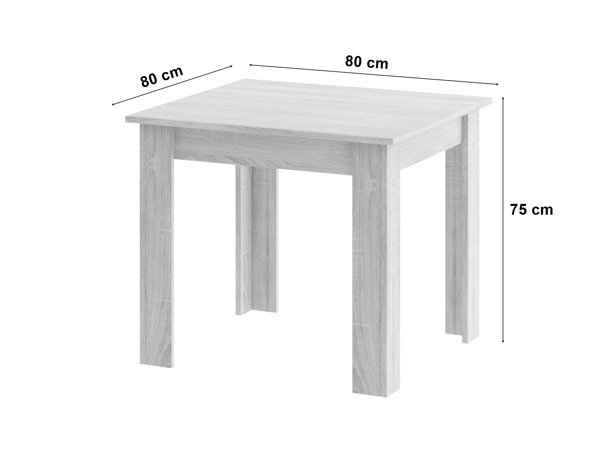 stol 80x80 crne noge + 4 mark stolice crne prirodne noge - slika 4