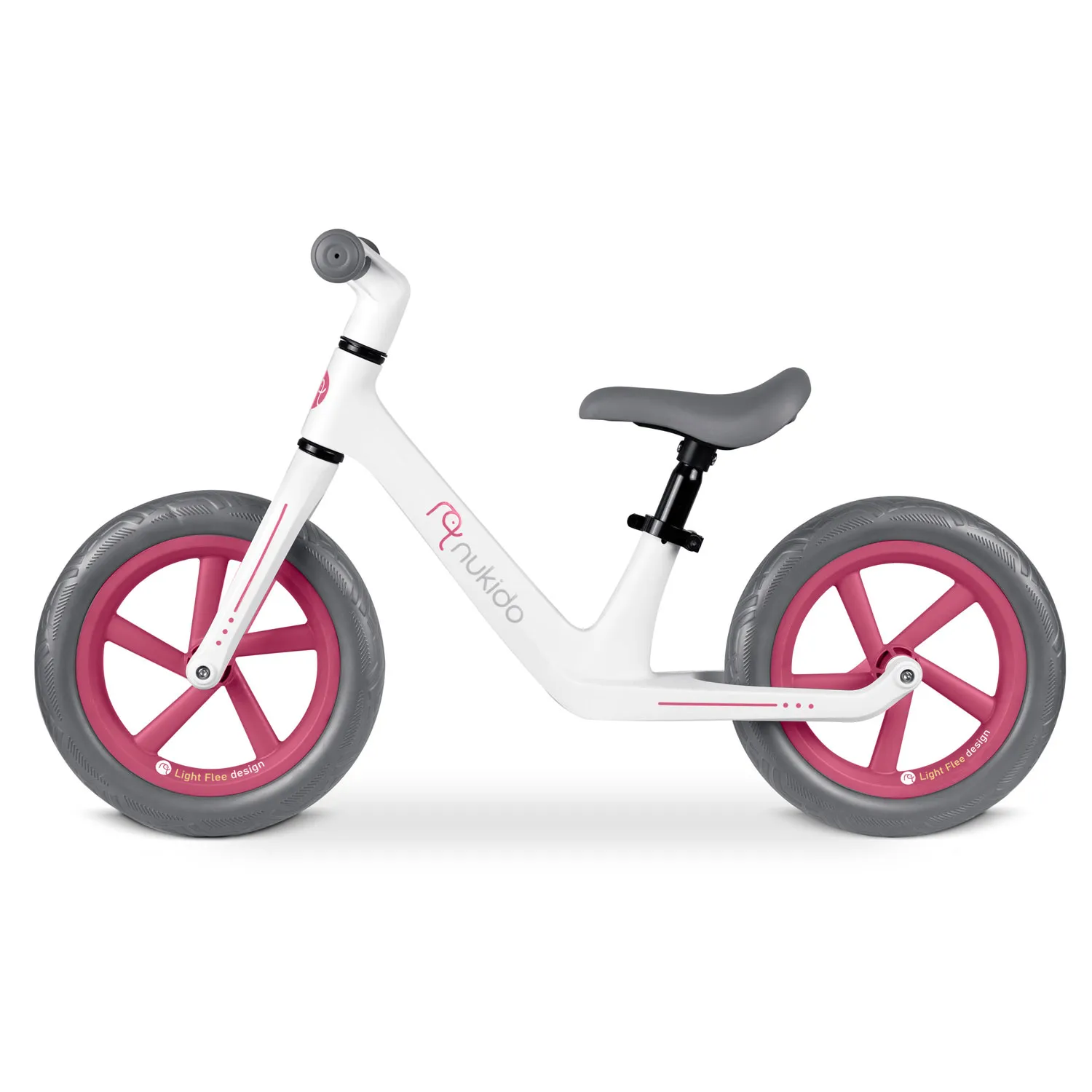 nukido light flee bicikl bez pedala, bijelo sivi - slika 3