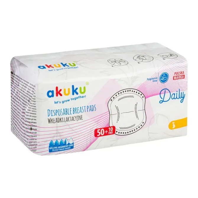 akuku jednokratni jastučići za dojilje 60kom. - slika 2