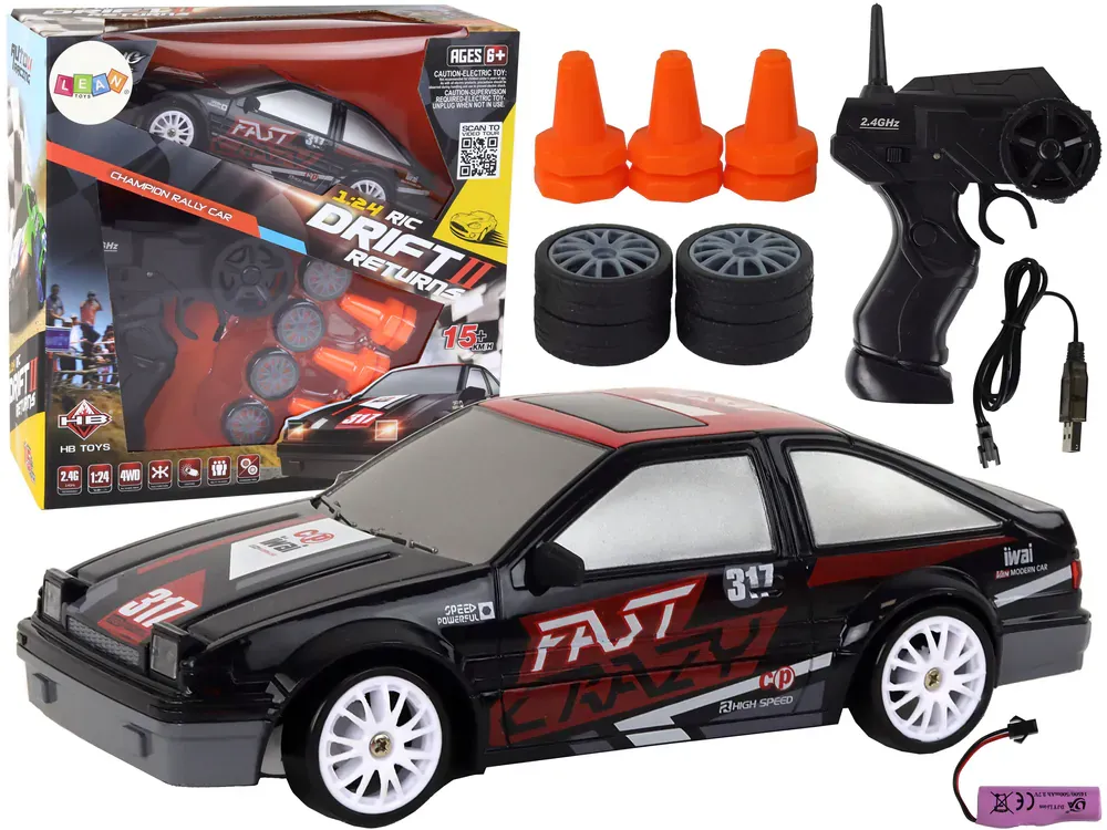 drift rally auto na daljinsko upravljanje 15km/h crni - slika 1