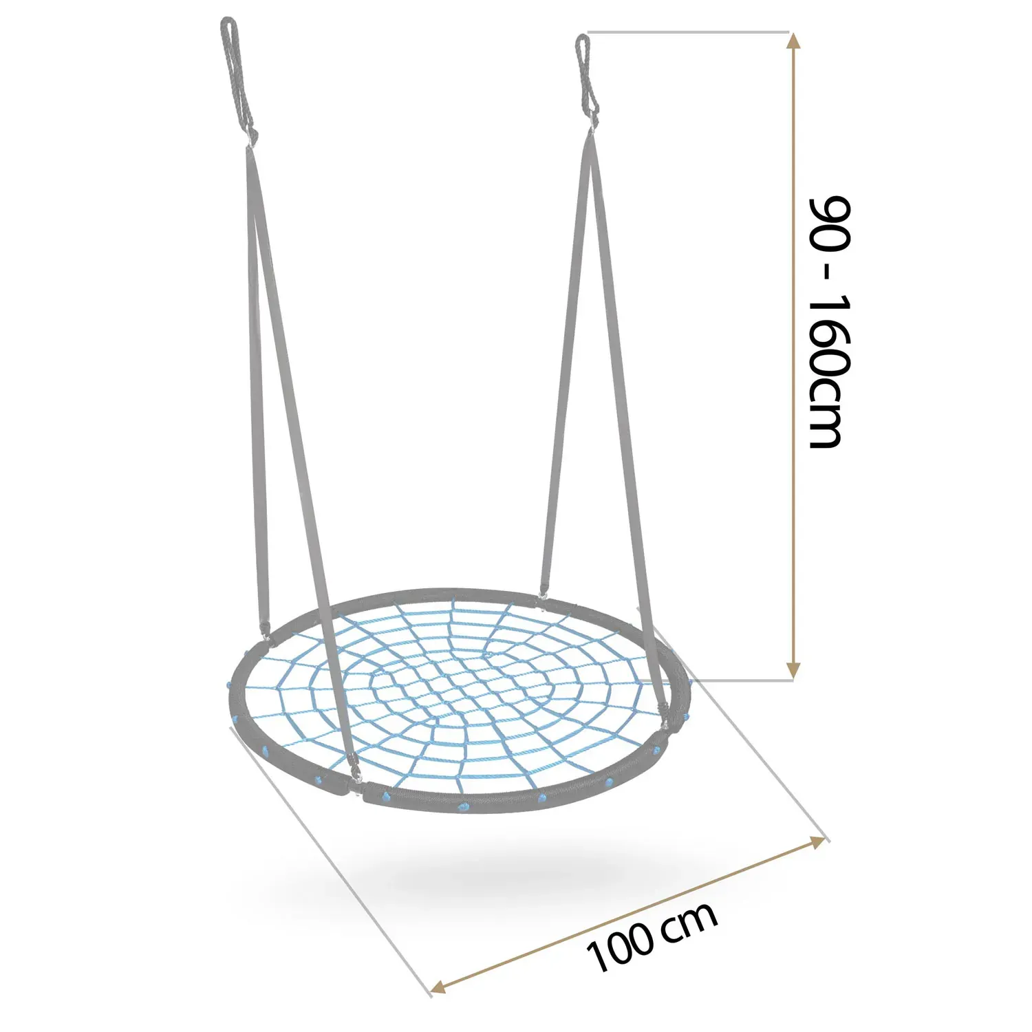neo-sport ljuljačka rodino gnijezdo, 100 cm, plava - slika 5
