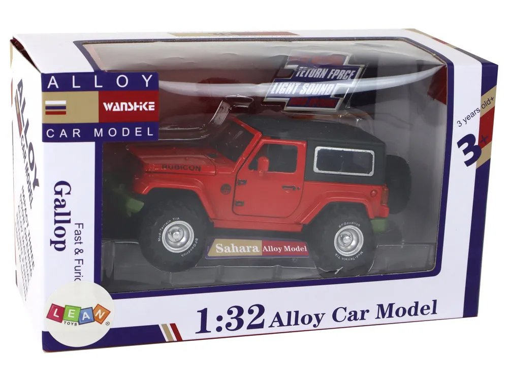 rubicon off-road metalni auto 1:32 crveni - slika 6