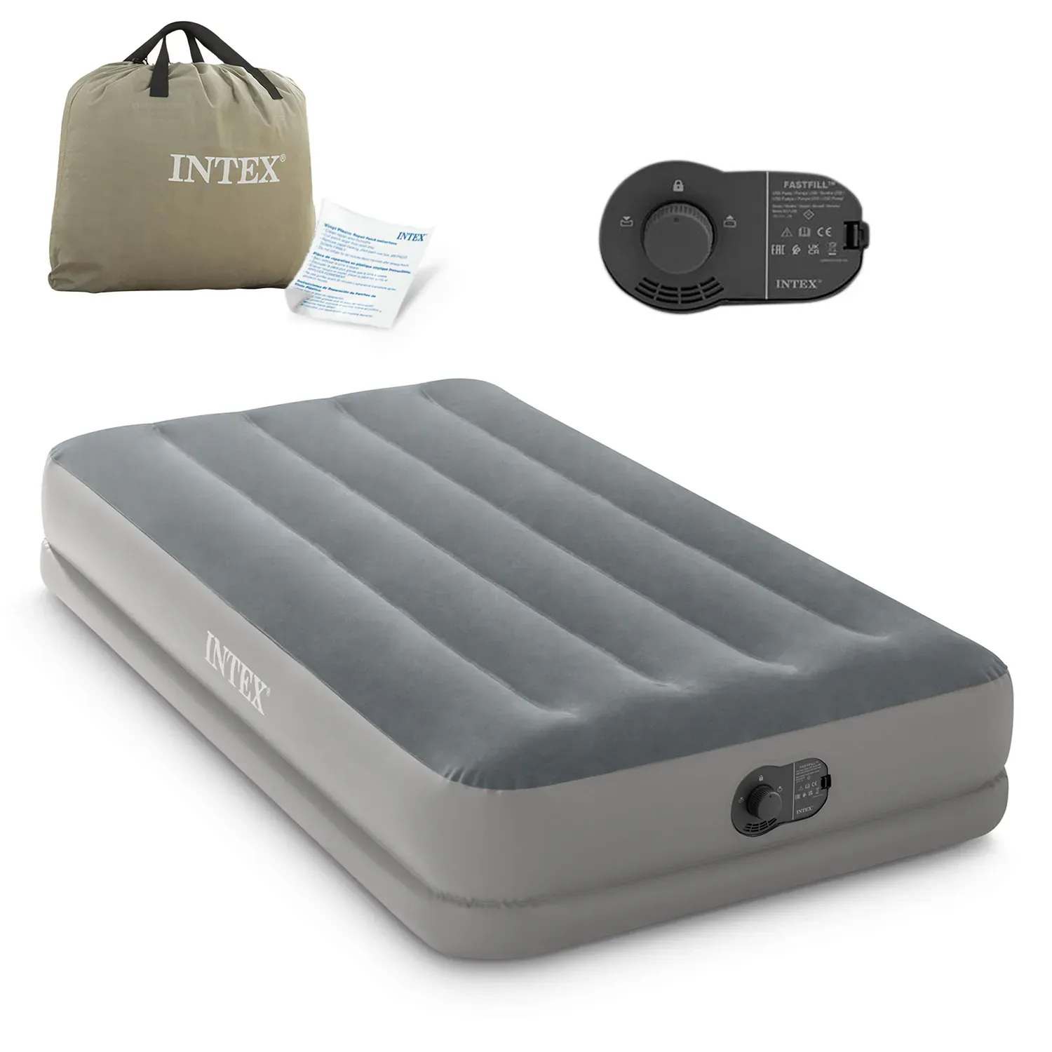 intex madrac na napuhavanje s ugrađenom pumpom 191x 99x30cm - slika 2