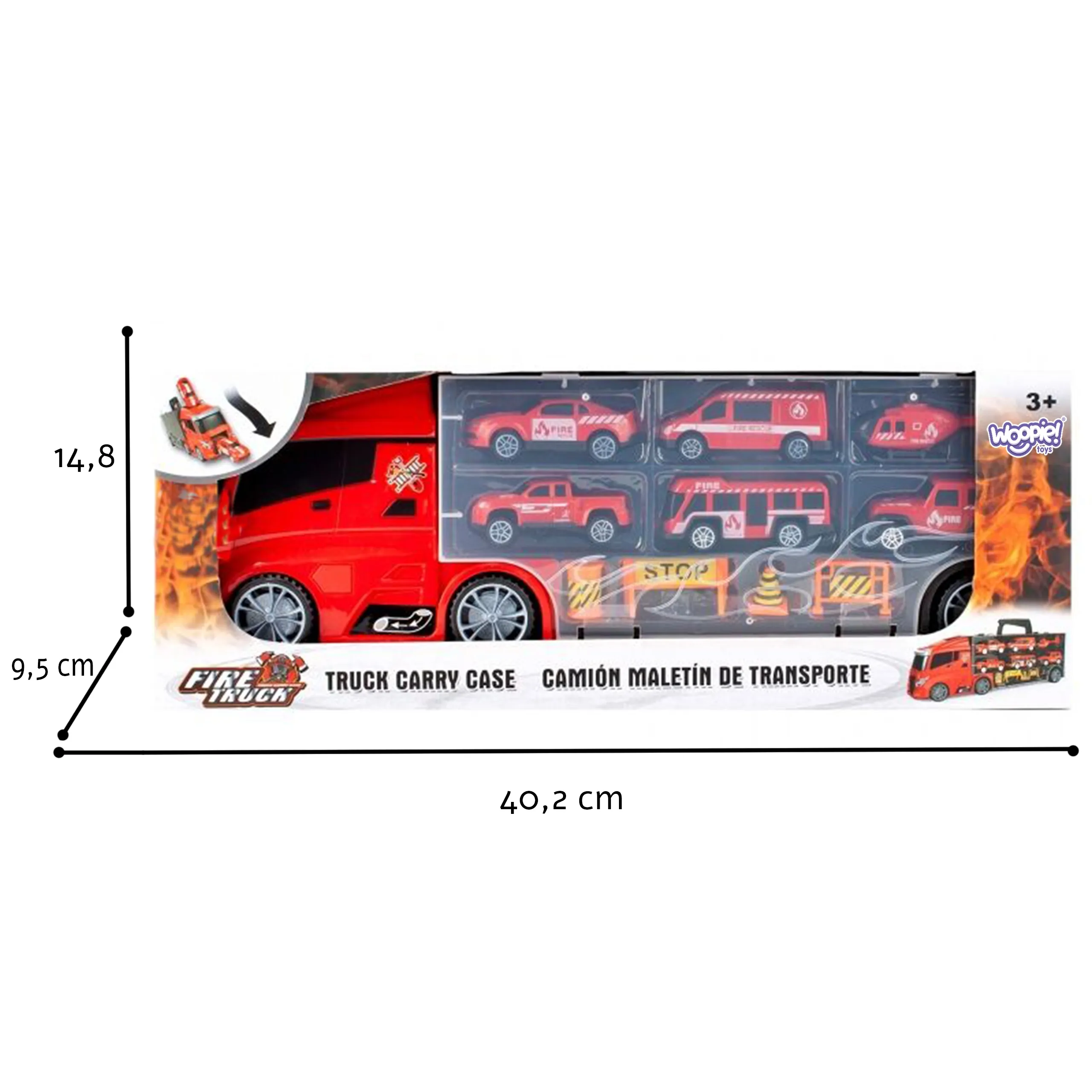woopie set kamion transporter 3u1 crveni 11 kom. - slika 7