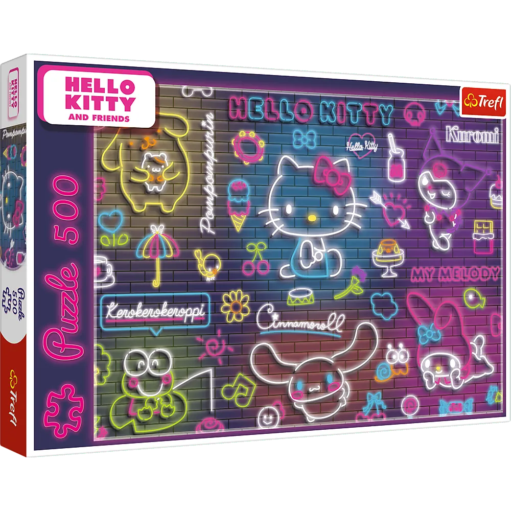 puzzle - 500 - neon hello kitty trefl 37523 - slika 3