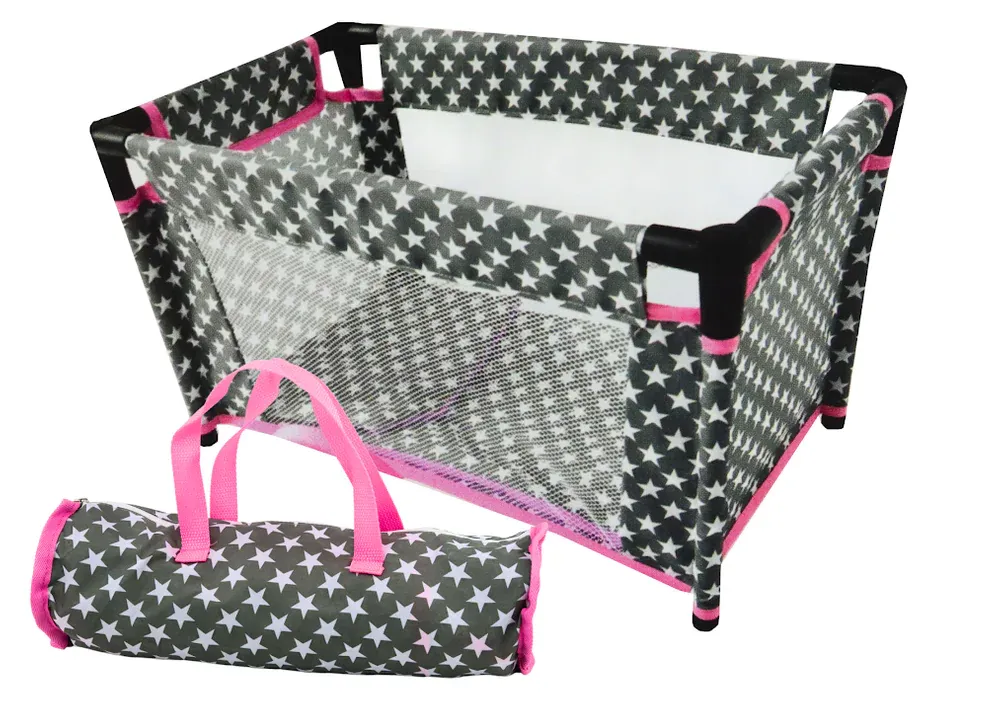 zvjezdani krevet za lutke alice grey, pink - slika 1