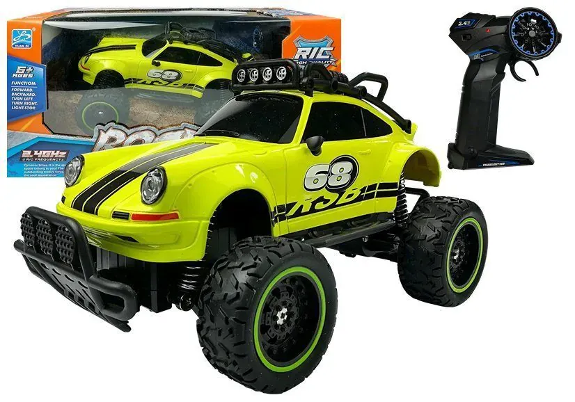 monster truck porsche na daljinsko upravljanje 1:18 žuti - slika 2