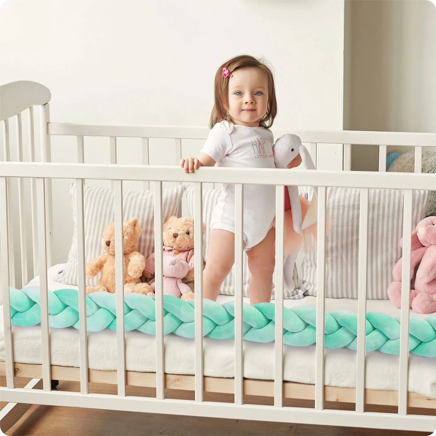 ricokids omot za dječji krevetić 3m - mint - slika 5