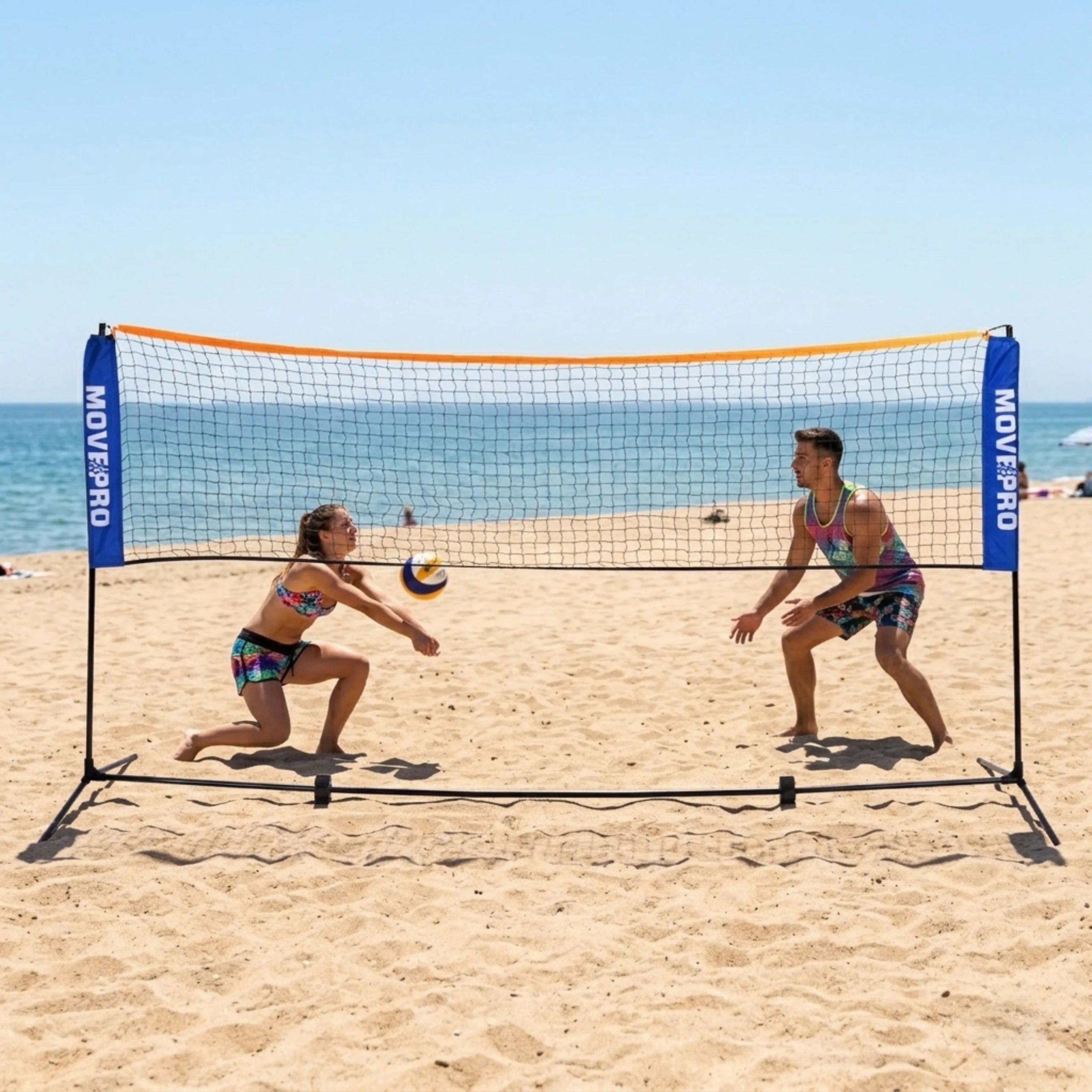 univerzalna 305x140 cm podesiva mreža 3 u 1 za badminton, odbojku i tenis s torbom, movepro - slika 3