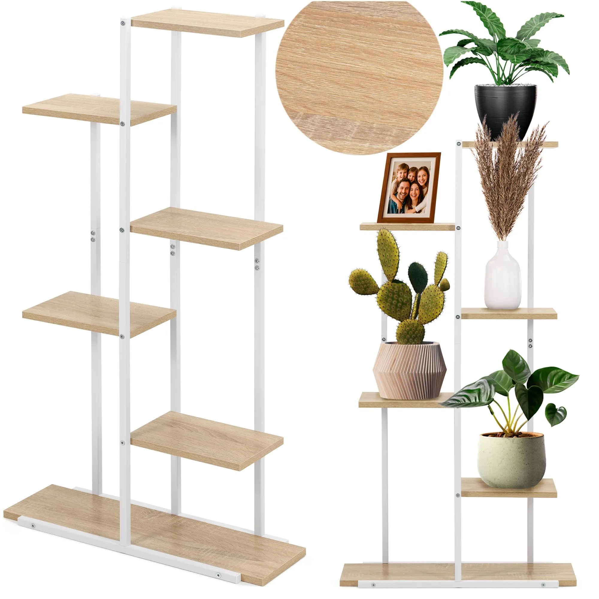 bijeli metalni stalak za cvijeće 60 x 20 x 113 cm - slika 5