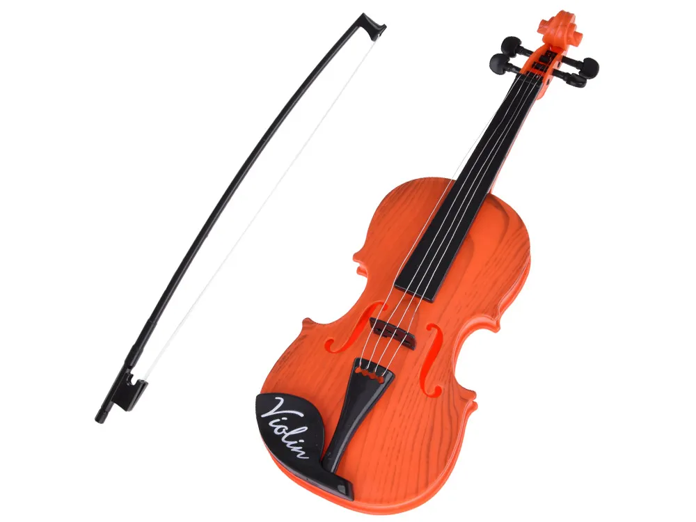 plastična violina s gudalom, igračka za djecu, 42 cm, svjetlo smeđa - slika 3