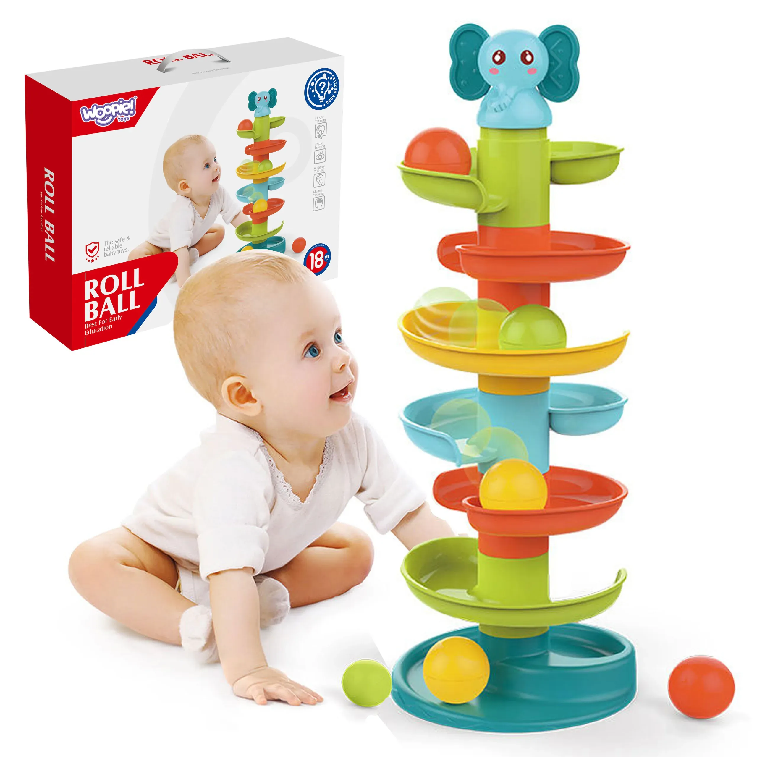 woopie baby set staza za lopte + 3 lopte - slika 2