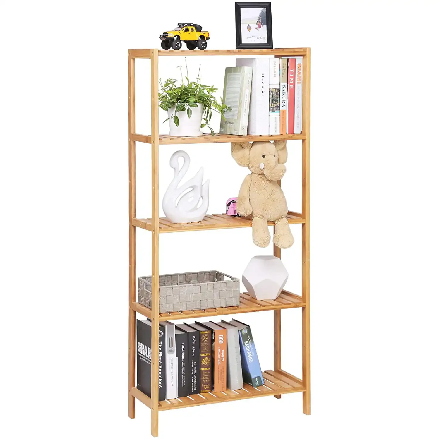 polica od bambusa 60 x 26 x 130 cm - slika 9