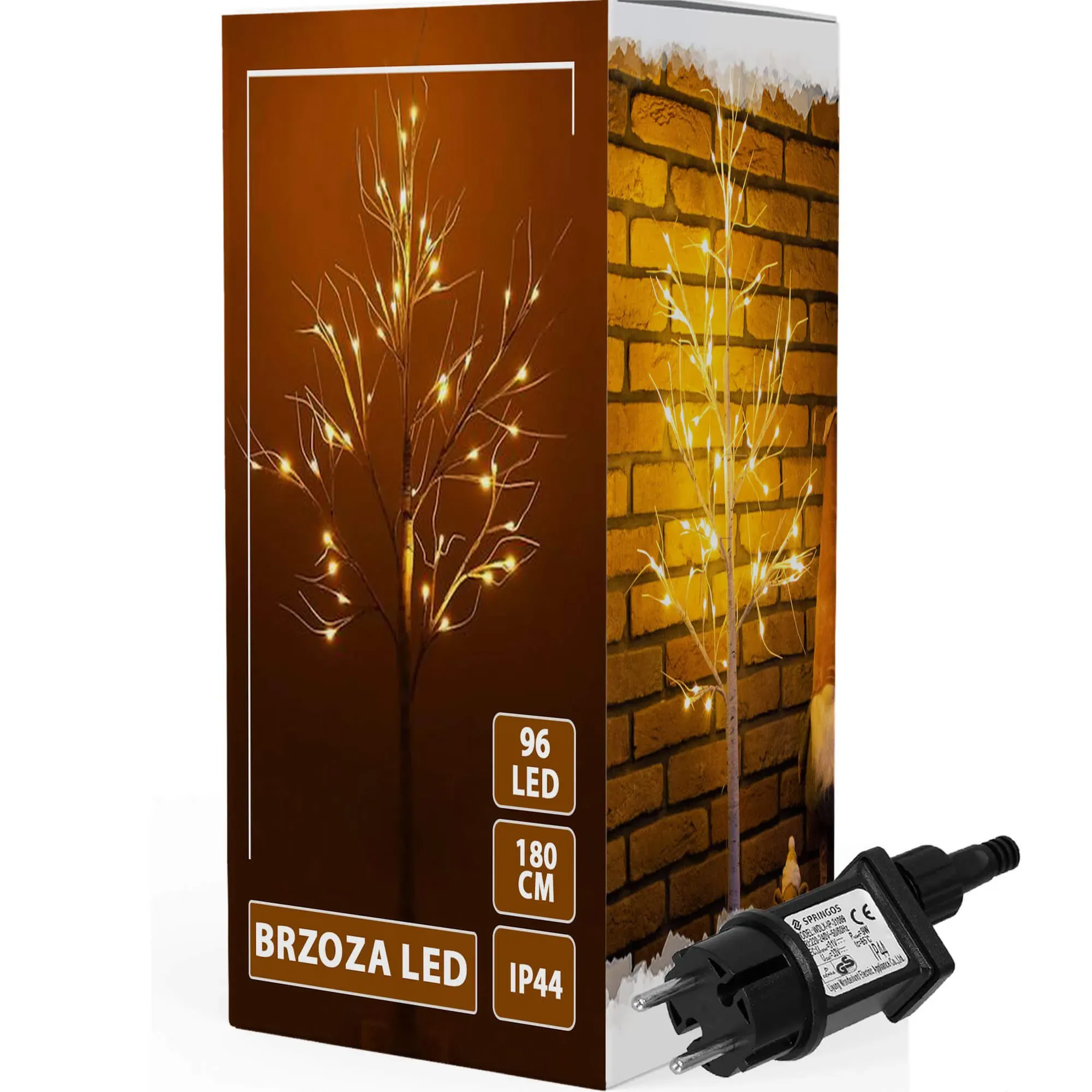 springos led ukrasno drvce, 180 cm, toplo bijela - slika 2