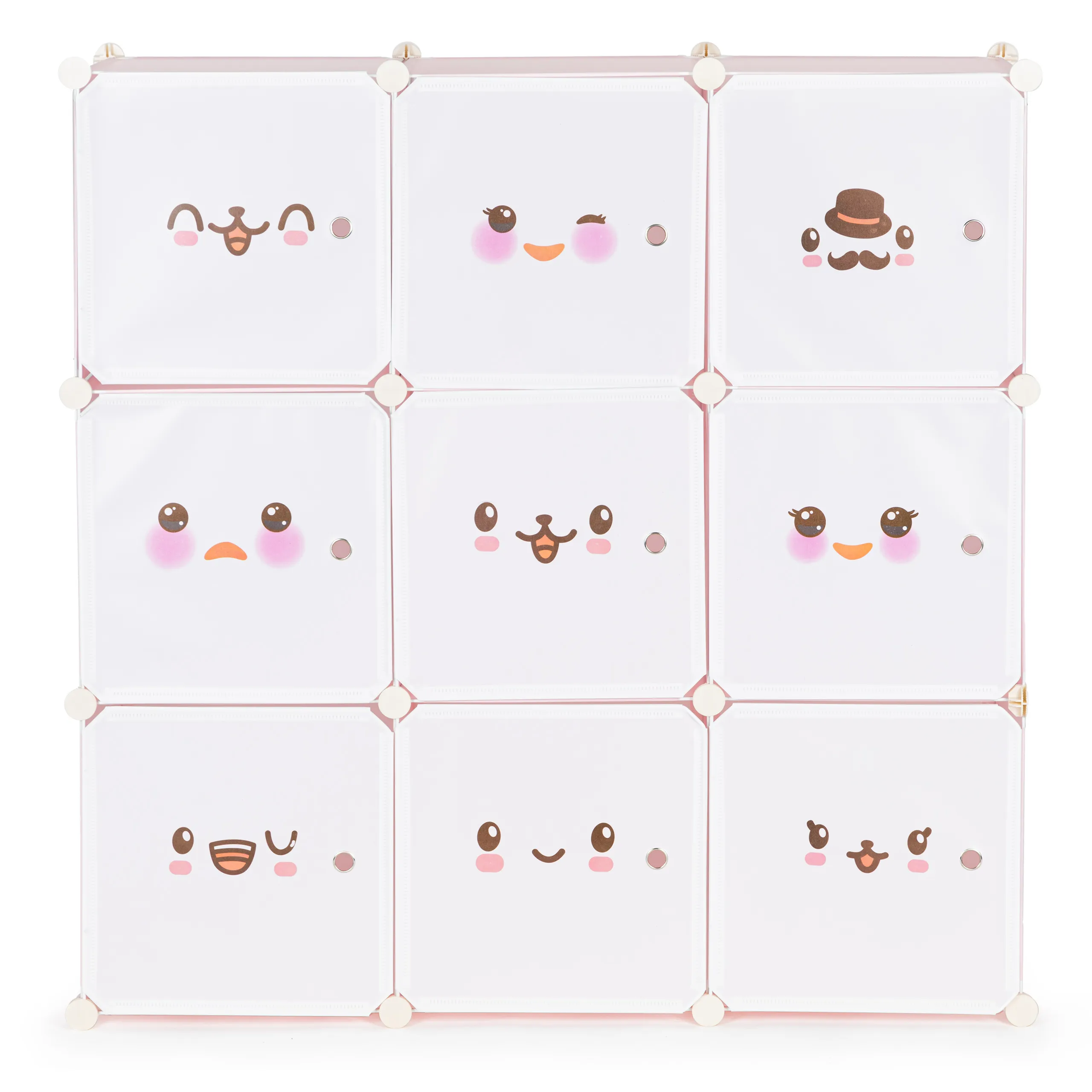 modernhome dječji ormarić s 9 polica roza emoji - slika 3