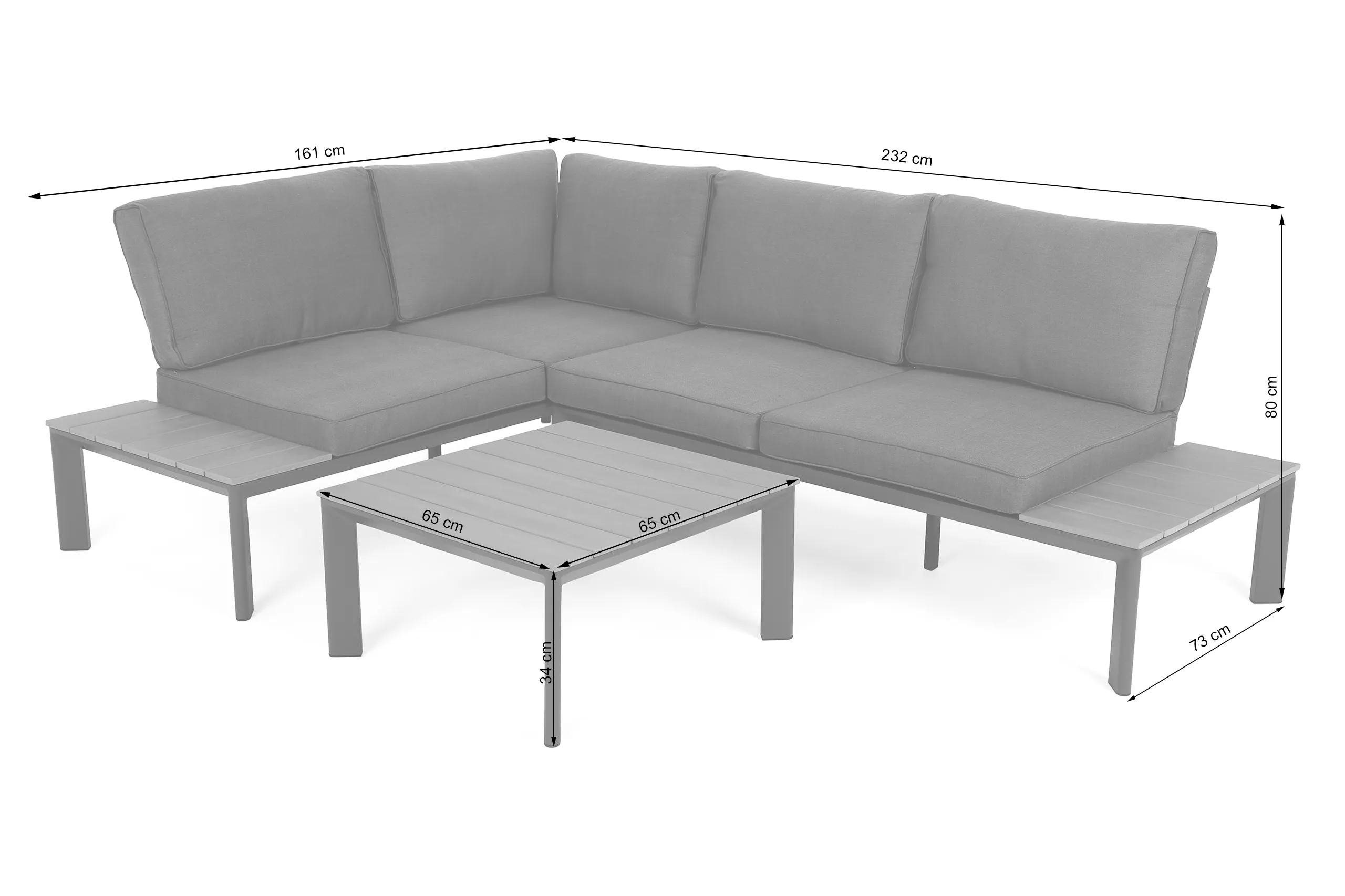 kutna sofa nicea tamno siva / siva - slika 9