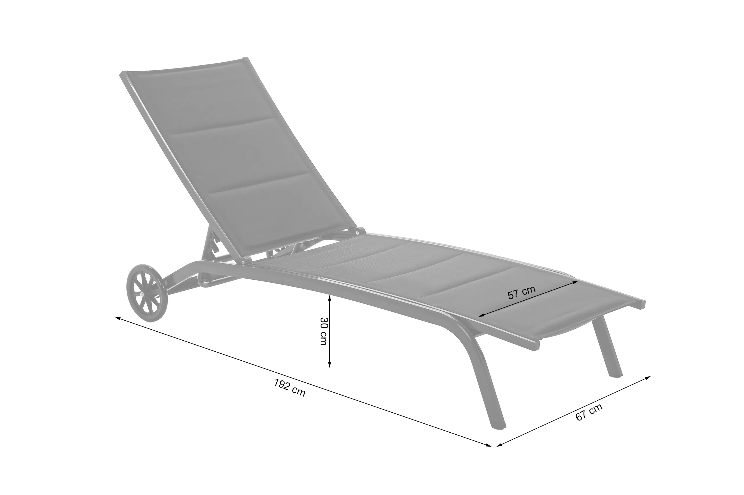 elegantna aluminijska vrtna ležaljka ibiza srebrna/crna - slika 9