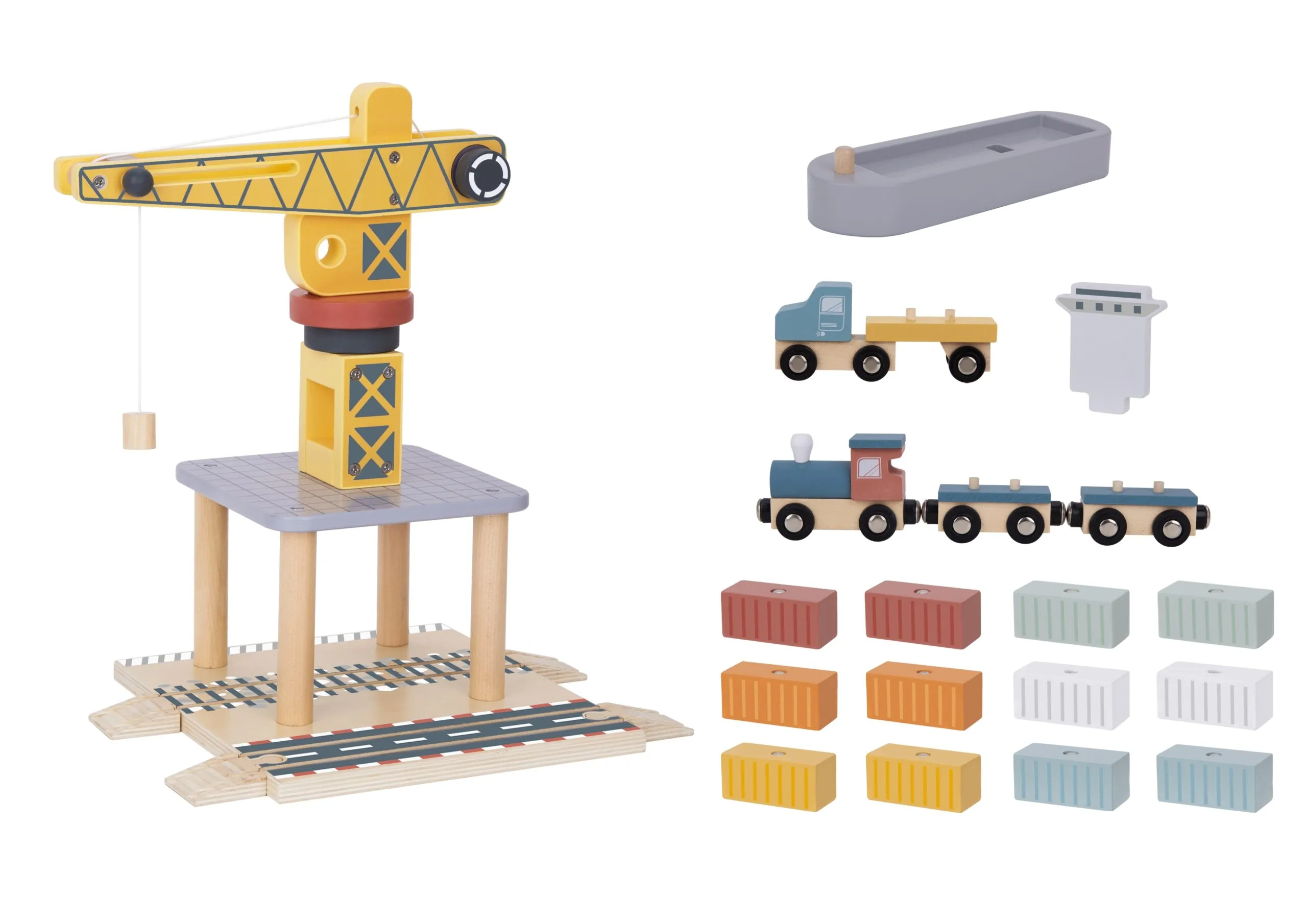 tooky toy set drvene dizalice za morsku luku - slika 9